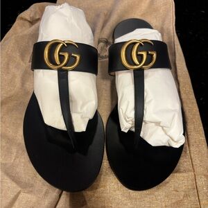 Gucci Sandals - Gold Logo NEW
